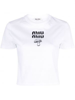 Bavlněné tričko s potiskem Miu Miu
