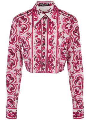 Памучна риза с принт Dolce & Gabbana