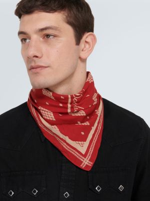 Cravatta di cotone con stampa con tasche Rrl rosso