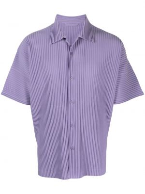Chemise avec manches courtes plissée Homme Plissé Issey Miyake violet