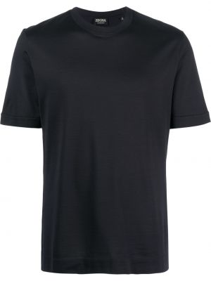 Kortærmet ensfarvet t-shirt Zegna blå