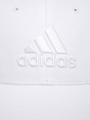 Bombažna kapa Adidas bela