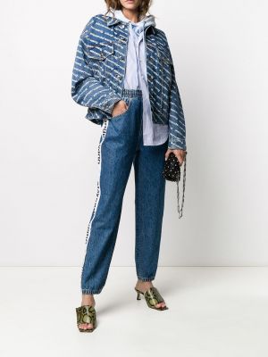Jeansjacke mit print Alexander Wang blau