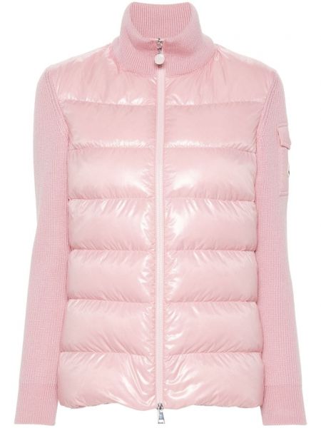 Zip kapitone ceket Moncler pembe