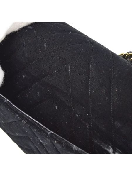 Bolsa de hombro de terciopelo‏‏‎ retro Chanel Vintage negro