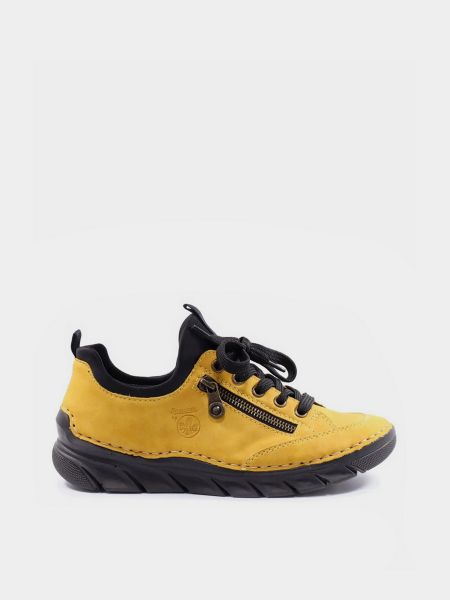 Кожаные кроссовки Rieker желтые