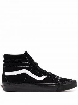 Semsket skinn sneakers Vans svart