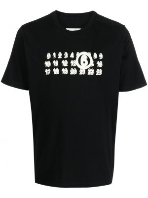 Bavlnené tričko s potlačou Mm6 Maison Margiela čierna