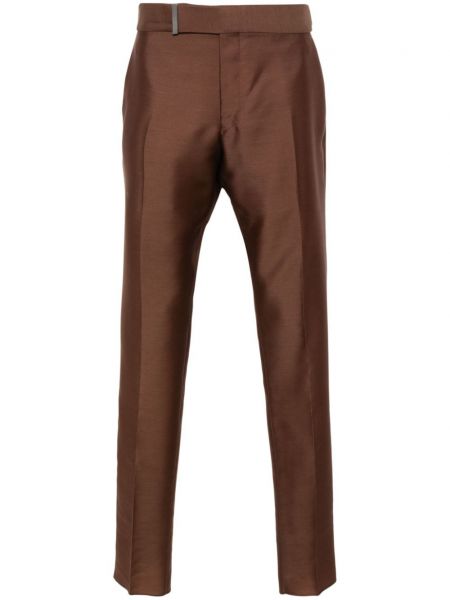 Spodnie wełniane Tom Ford brązowe