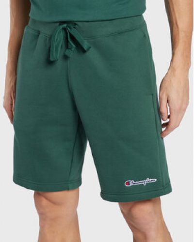 Pantaloni scurți de sport cu broderie Champion verde