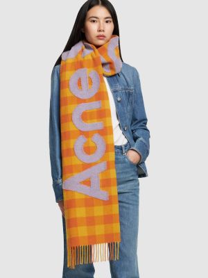 Sciarpa di lana di nylon Acne Studios arancione