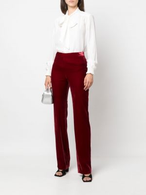 Aksamitne proste spodnie Boutique Moschino czerwone