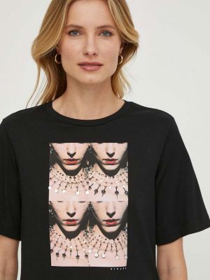 Bavlněné tričko Sisley černé