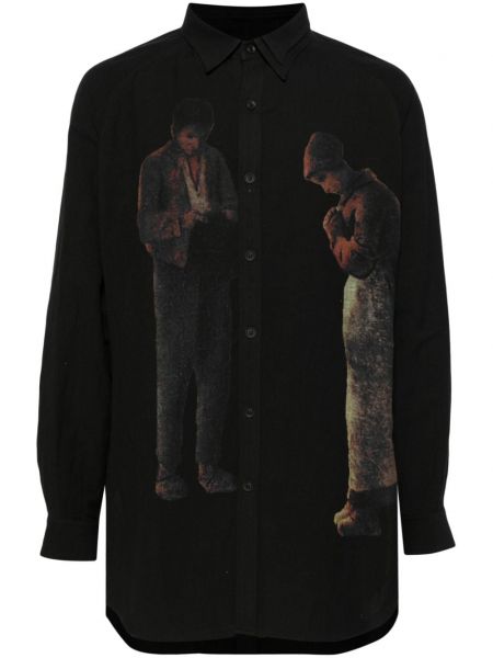 Košeľa s potlačou Yohji Yamamoto čierna
