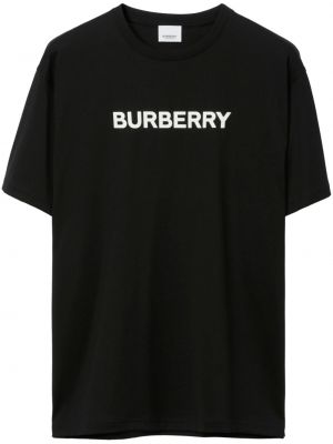 Pamučna majica s printom Burberry crna