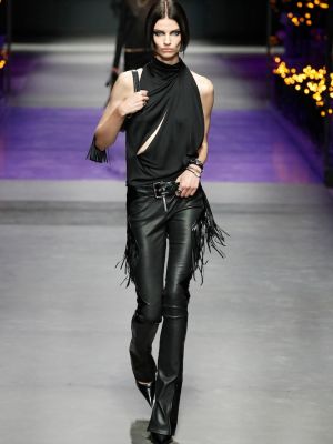 Сатенен поло Versace черно