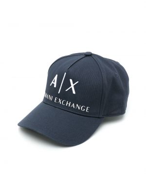 Tikitud nokamüts Armani Exchange sinine