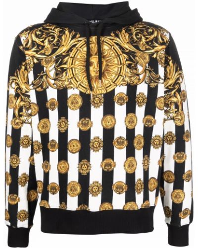 Trykt fleece hettegenser Versace Jeans Couture svart