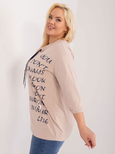 Блуза с надписи Fashionhunters бежово