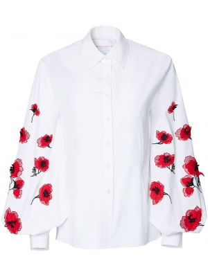 Krage bluse Carolina Herrera hvit