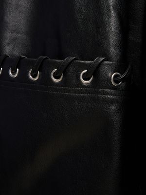 Mākslīgas ādas oversize ādas jaka Rotate melns