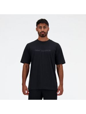 Fleece t-shirt aus baumwoll New Balance schwarz