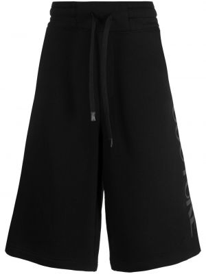 Kratke traper hlače s printom Versace Jeans Couture crna