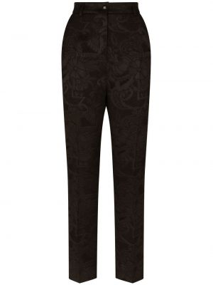 Pantaloni cu model floral Dolce & Gabbana negru