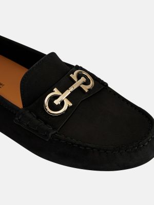 Semišové loafersy Ferragamo čierna