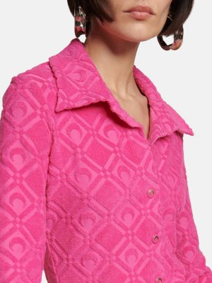 Βαμβακερό πουκάμισο ζακάρ Marine Serre ροζ