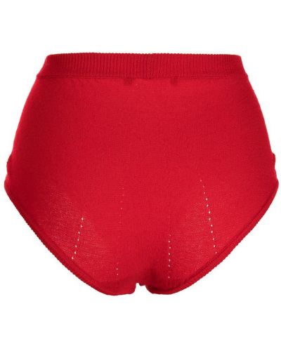 Pantalon culotte taille haute en cachemire Kiki De Montparnasse rouge