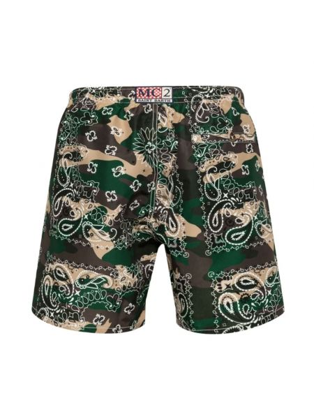 Pantalones cortos con estampado de camuflaje Mc2 Saint Barth verde