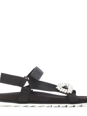 Krištáľové sandále Roger Vivier čierna