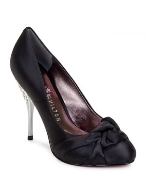 Pantofi cu toc din satin cu toc Paris Hilton negru
