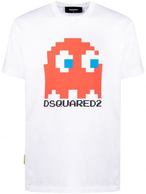 Tricou din bumbac cu imagine Dsquared2 alb