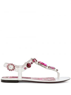 Sandali s potiskom s kristali Dolce & Gabbana