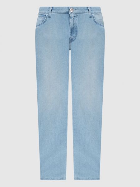 Блакитні вишиті прямі джинси Stefano Ricci