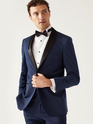 Mens M&S Collection Navy Slim Fit Tuxedo Jacket, Navy M&s Collection
