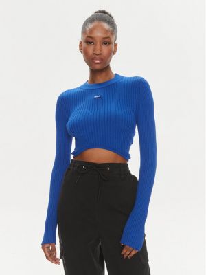 Slim fit pulóver Hugo kék