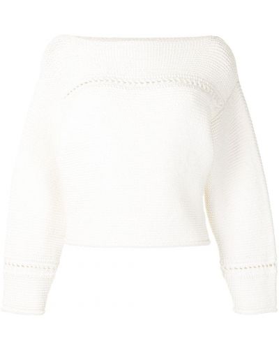 Jersey de tela jersey con escote barco Proenza Schouler White Label blanco