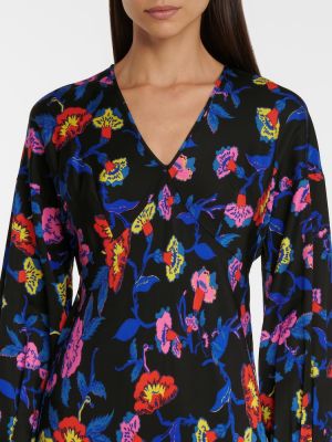 Květinové midi šaty Diane Von Furstenberg černé