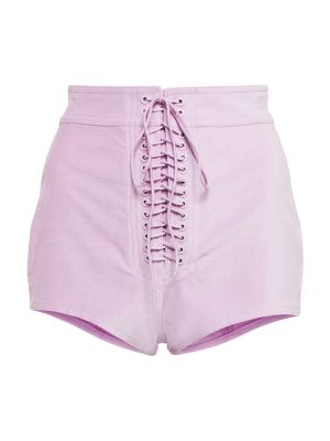 Kratke hlače iz rebrastega žameta Alex Perry vijolična