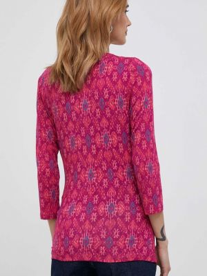 Tričko s dlouhým rukávem s dlouhými rukávy Lauren Ralph Lauren růžové