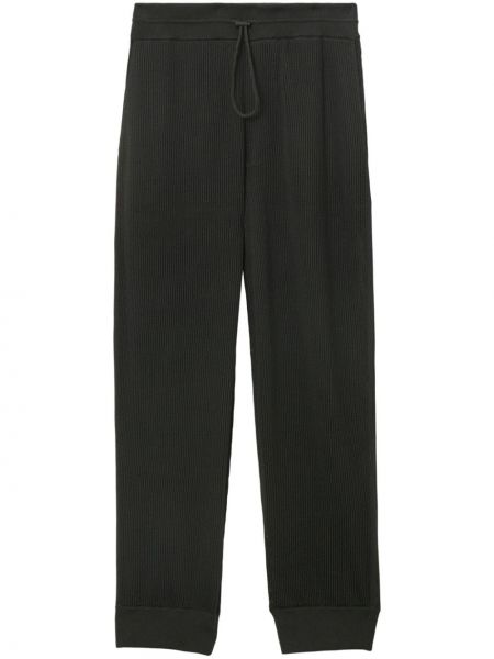 Pantaloni sport cu broderie de mătase din bumbac Burberry negru