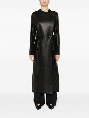 Kožený kabát By Malene Birger černý