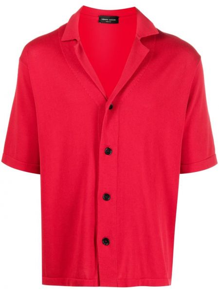 Памучна риза Roberto Collina червено