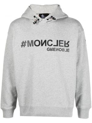 Hoodie aus baumwoll mit print Moncler Grenoble grau