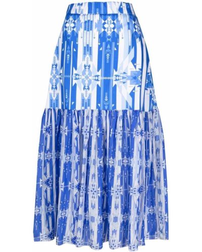 Falda con estampado con estampado geométrico Jessie Western azul