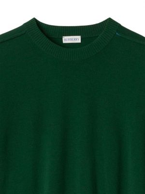 Vilnas džemperis ar apaļu kakla izgriezumu Burberry zaļš