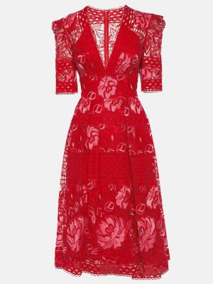 Платье миди Elie Saab красное